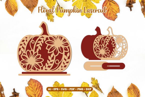 Autumn Floral Pumpkin Laser Cut SVG