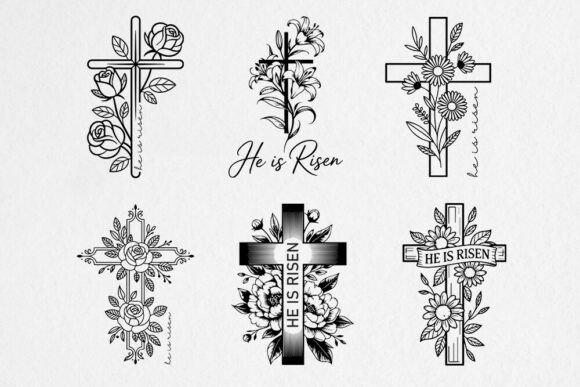 Christian Cross Floral SVG Bundle
