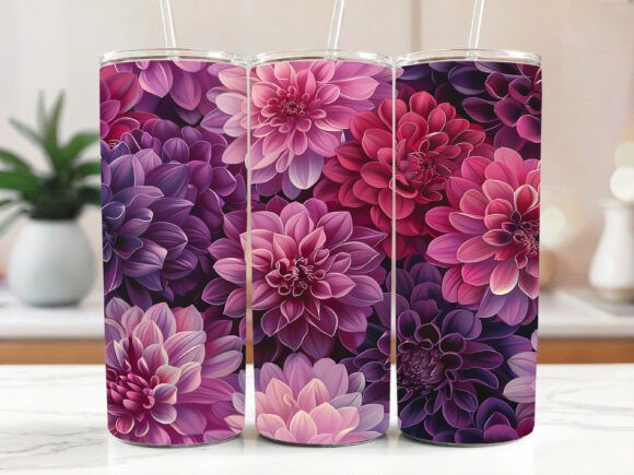 Dahlia Tumbler Wrap Burgundy Floral