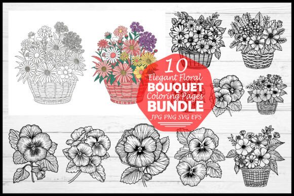 Elegant Floral Bouquet Coloring Pages Bu
