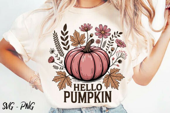 Floral Fall Pumpkin PNG