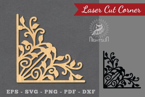 Floral Laser Cut Corner SVG 3