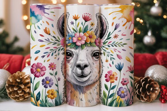 Floral Llama 20oz Tumbler Wrap