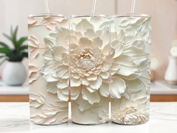 Floral Tumbler Wrap Fall Dahlia Seamless