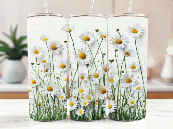 Floral Tumbler Wrap PNG Seamless