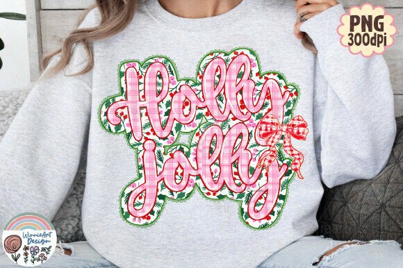 Holly Jolly Christmas Floral Plaid Bow