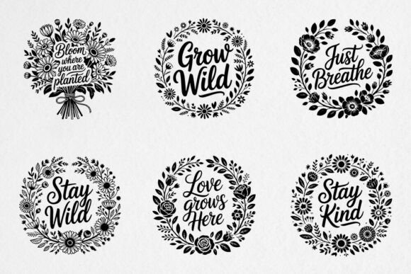 Motivational Floral SVG Bundle