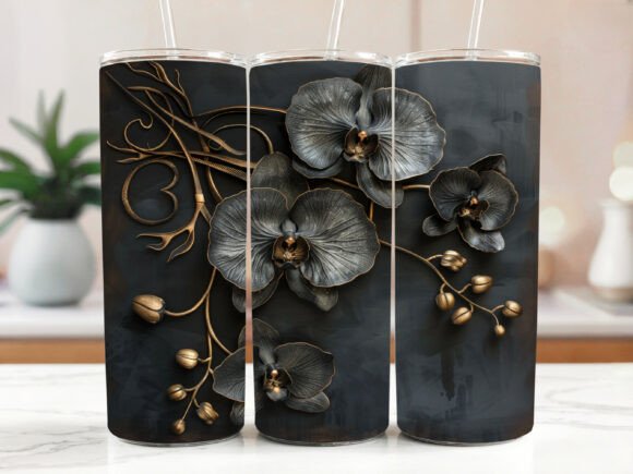 Orchid Floral Seamless Tumbler Wrap 20