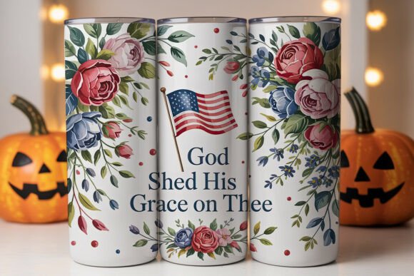 Patriotic Floral God's Grace Tumbler