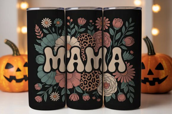 Retro Mama Floral 20oz Tumbler Wrap