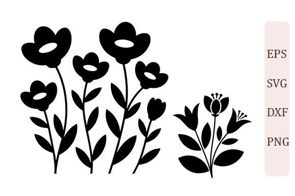 Simple Floral SVG PNG Set