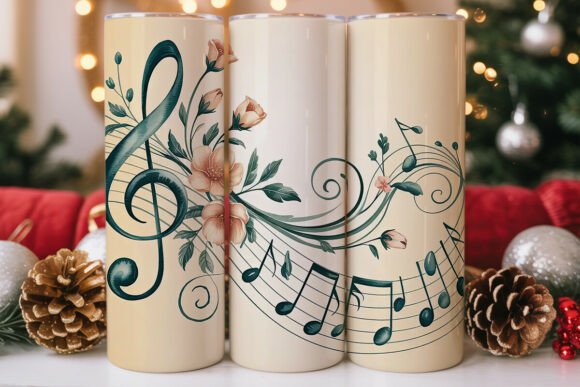 Watercolor Floral Music 20oz Tumbler